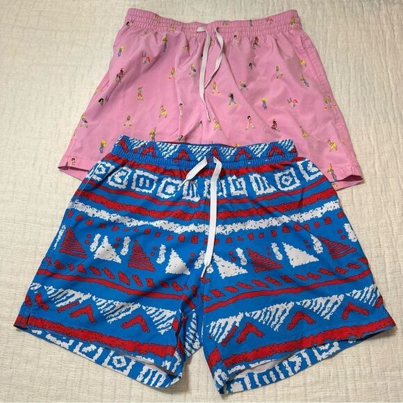 Lot Of 2 Chubbies Swim Trunks Men’s Size Medium Colorful *Liners Been Cut Out* - Picture 1 of 9